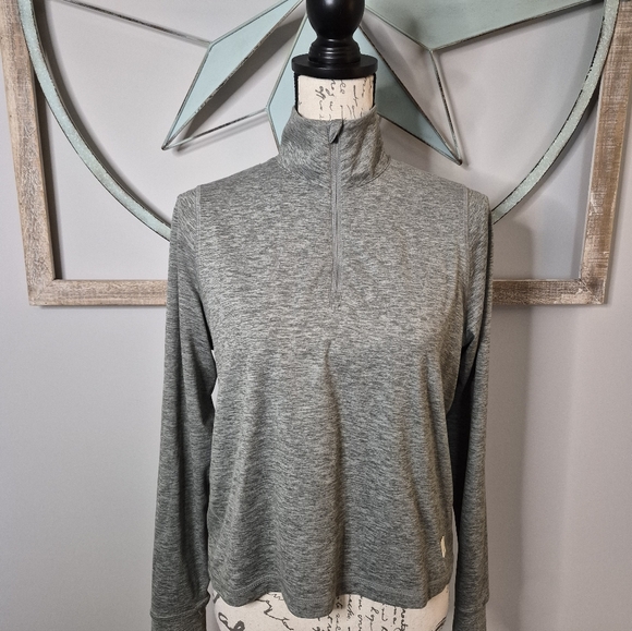 Vuori Crescent 1/4 Zip Cropped Pullover Gray - S - Picture 5 of 12
